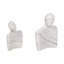 Sculpture en marbre, accolade blanche moderne, objet décoratif pour espaces contemporains, H 8 po - Couple embrassant