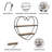 Elise Heart-Shaped Metal and Wood Wall Shelf with Iron Frame and Plywood Shelves, Decorative Hanging Storage with Sturdy Design for Functional Display-212130917