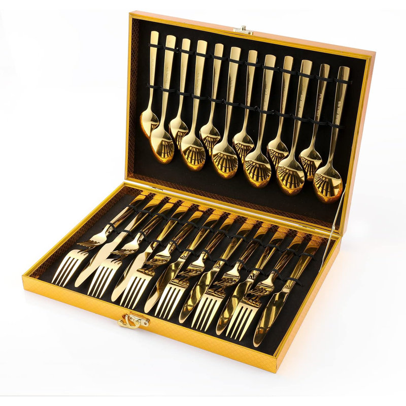 Golden Silverware Set