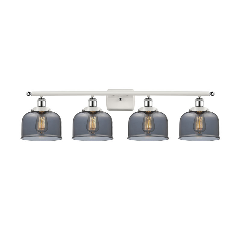 Éclairage pour meuble-lavabo 4 lumières 38 po Ballston Urban Bell, Blanc / chrome poli
