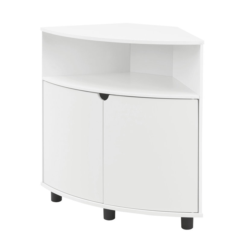 Armoire d'appoint de coin H 30 po avec lumières DEL, Blanc