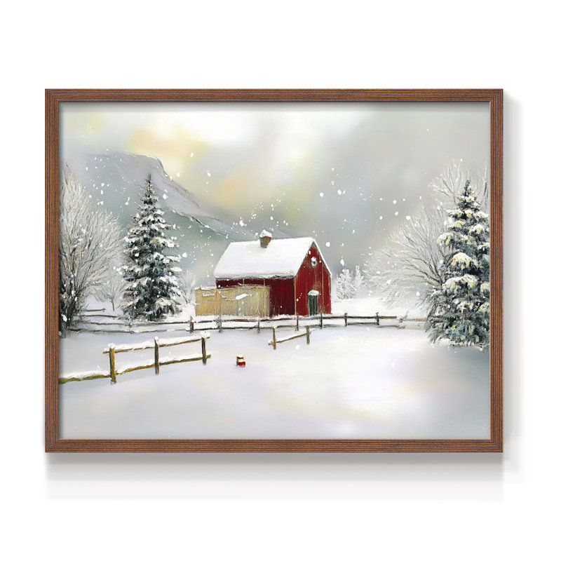 Art de Noël - DCCDXVVI - Reproduction encadrée - Restickable, Noyer, H 16 po x l 20 po