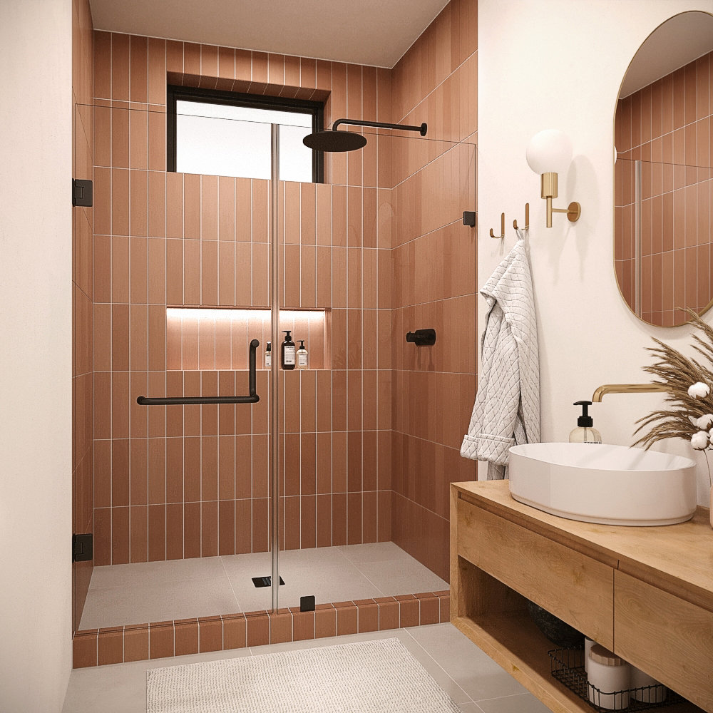 StreamlineBath Piave 48" X 72" Frameless Pivot Shower Door With ...