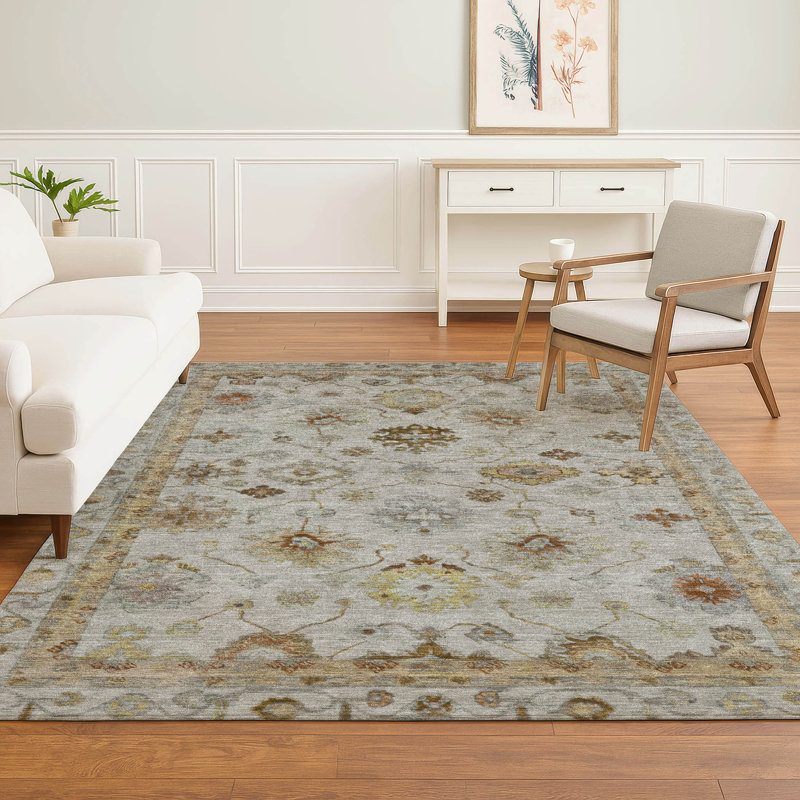 Premium Machine Washable Mayfield AMF2045 Global Rug, 8' x 10', Taupe
