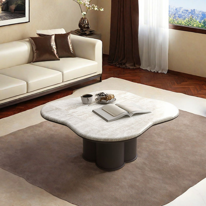 Table basse en pierre de style médiéval, Rétro, H 15,7 po x L 39,4 po x l 39,4 po