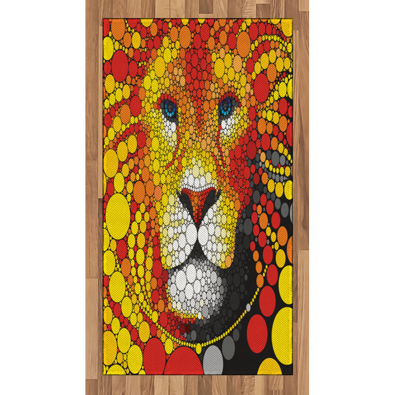 Fractal Yellow Area Rug, Rectangle 2'7" x 5'