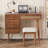 39 Inch Retro Bohemian Style Vanity Desk With Mirror, LED Lights, And Storage, Perfect For Makeup And Small Spaces