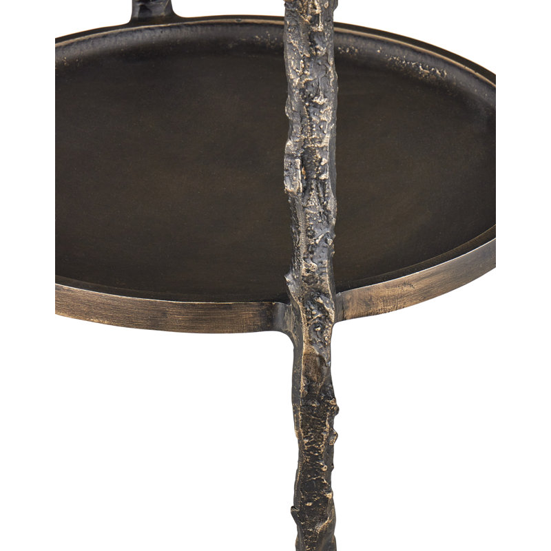 Spalzato Glass Pedestal End Table, 27.25” H x 14” W x 14” D
