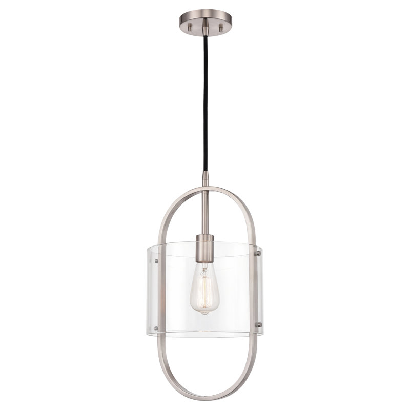 Luminaire suspendu unique à 1 lumière, Nickel satiné brossé