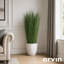 Herbe artificielle 24 po en pot blanc