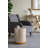 Cylindrical Accent Stool with Capiz Shell Inlay and Decorative Pedestal Base