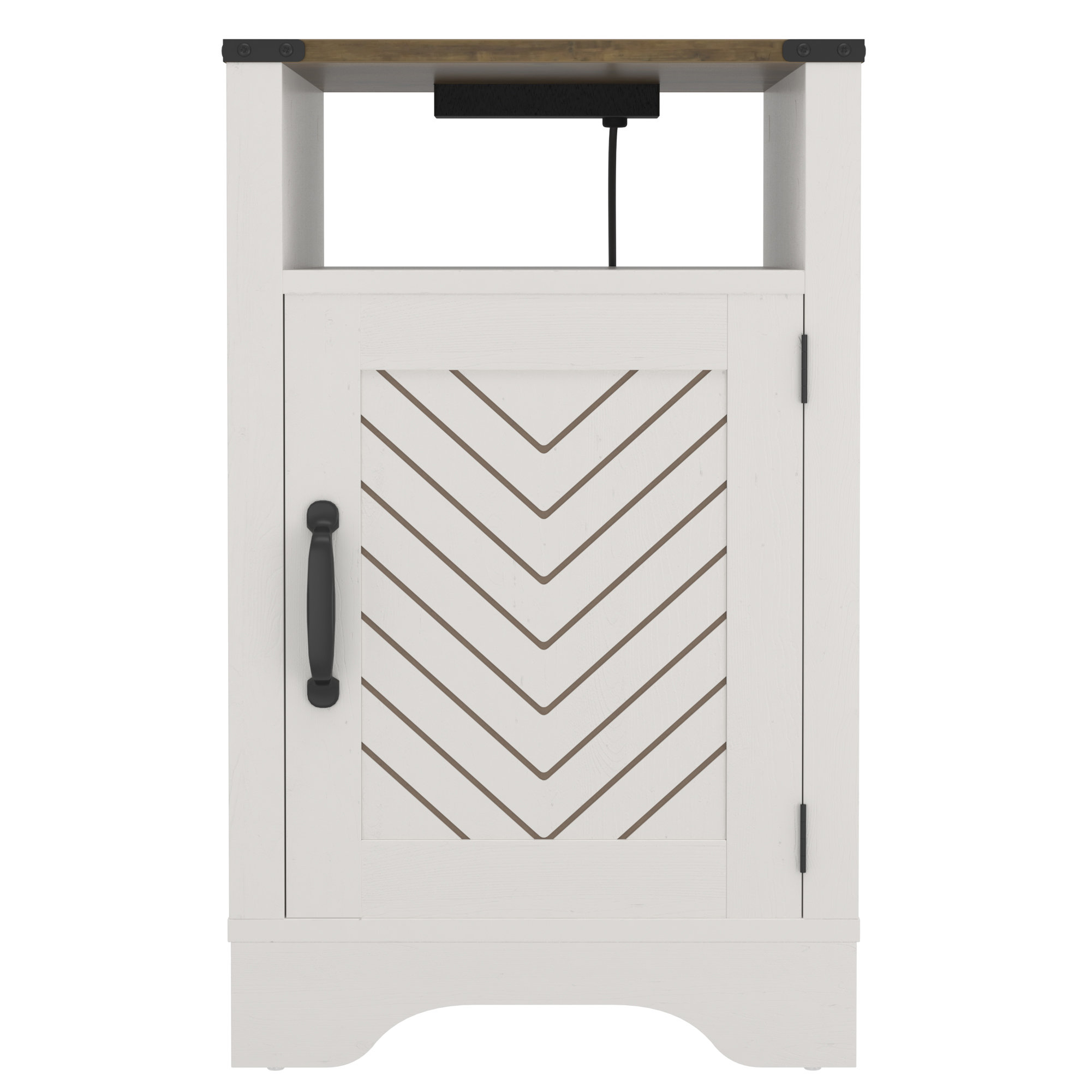 Dakota Fields Farmhouse Nightstand Side Table, Wooden Rustic End Table ...