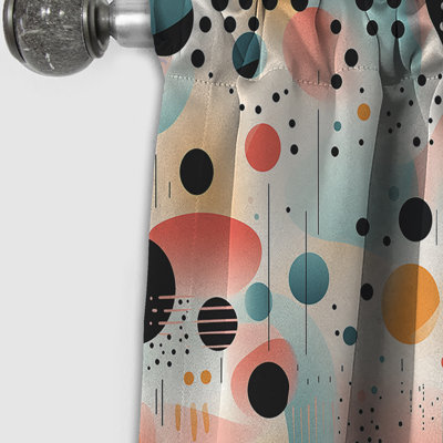 Soft Color Geometry Collage Serenade III - Abstract Geometric Blackout Curtain - 1 Panels