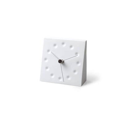 Porcelain Tabletop Clock in White