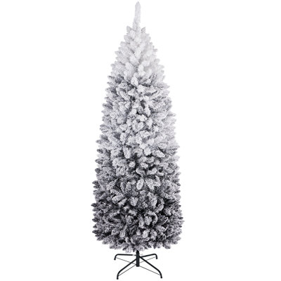 Pre-lit Flocked Pencil Artificial Christmas Tree