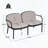 PP Outdoor Loveseat with Water-Repellent Cushion-1323146594