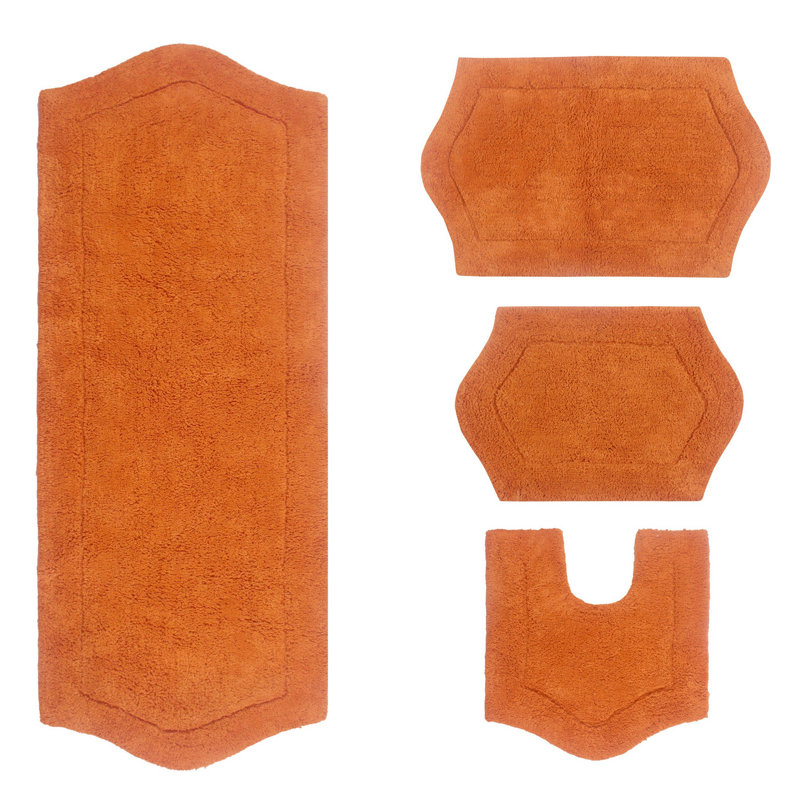 Morissette 4 Piece Bath Rug Set, Terracotta