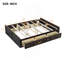 Structure de lit plateforme en bois grand format avec 6 tiroirs, espresso-1598000746