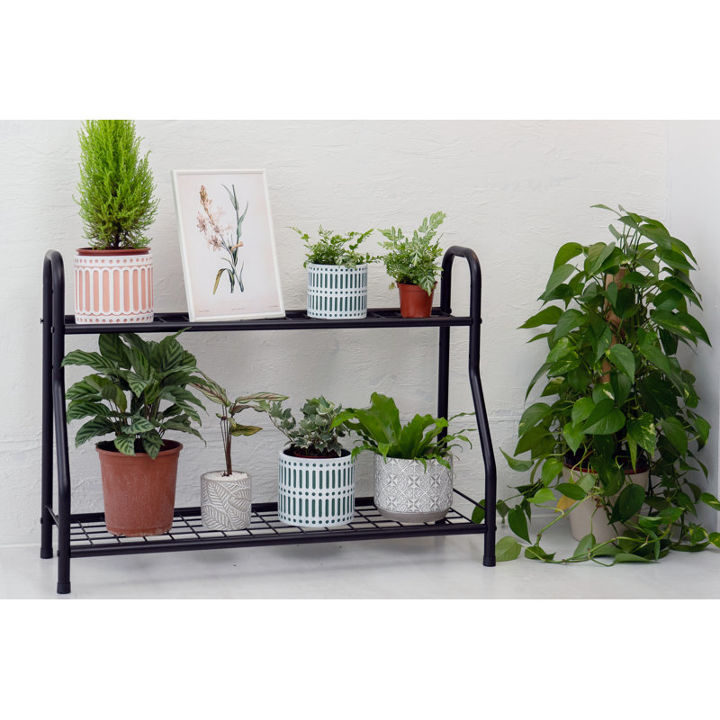 Support pour plantes en métal à 2 niveaux