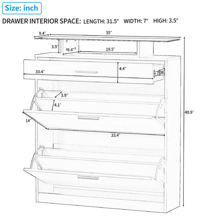 Ivy Bronx 16 Pair Shoe Rack