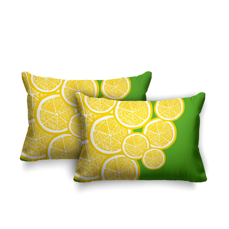 Coussin lombaire intérieur / extérieur jaune citron, Jaune