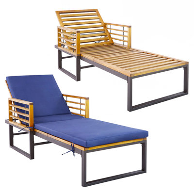 Chaise longue inclinable 79 po avec coussins Derrisha