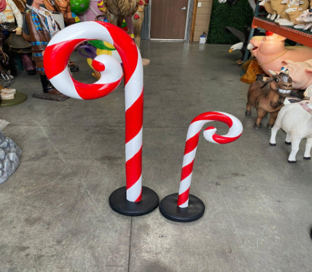 Small Swirl Candy Cane Over Sized Statue