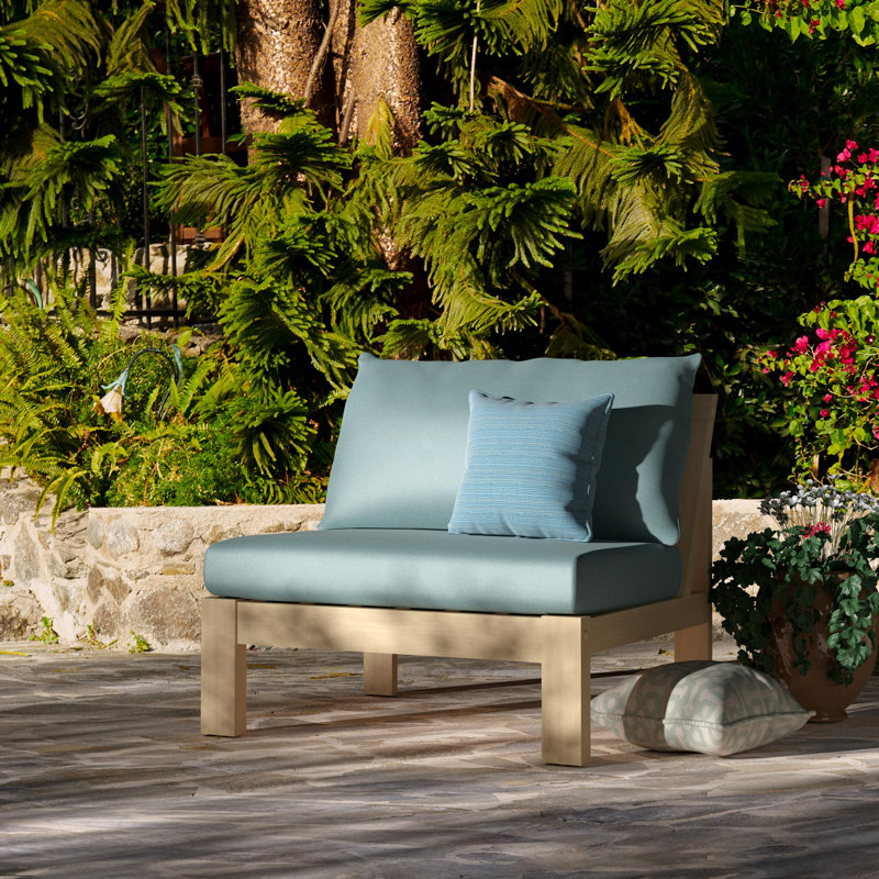 Chaise de patio avec coussins Sunbrella Sehrish, Toile spa Sunbrella®