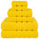 Ensemble de serviettes de bain 100% coton de qualité supérieure, collection 6 pièces Darcelle super douce et absorbante