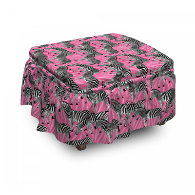 Housse pour repose-pieds pastel animaux sauvages