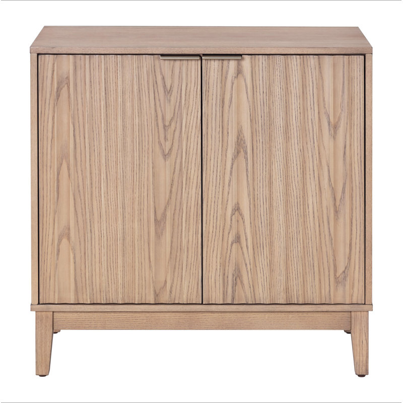 2 Door Storage Cabinet, Natural Ash