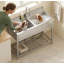 Bassin utilitaire autoportant en acier inoxydable, cuve unique extra large, robinet extractible en laiton, bassin profond pour usage commercial (restaurants, buanderies), grande capacité pour la cuisine, le garage, l'atelier, le lavage des animaux.
