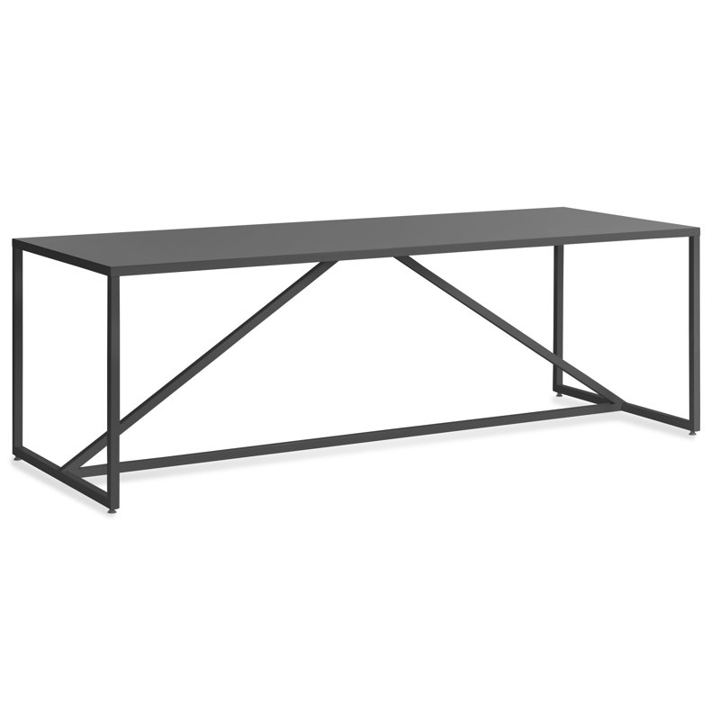 Strut Walnut Wood Dining Table, Slate, 35" W x 75" L, Bar (40" Height)