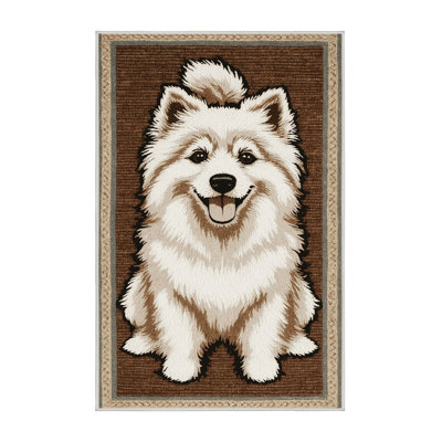 Washable American Eskimo Dog Dogs Area Rug