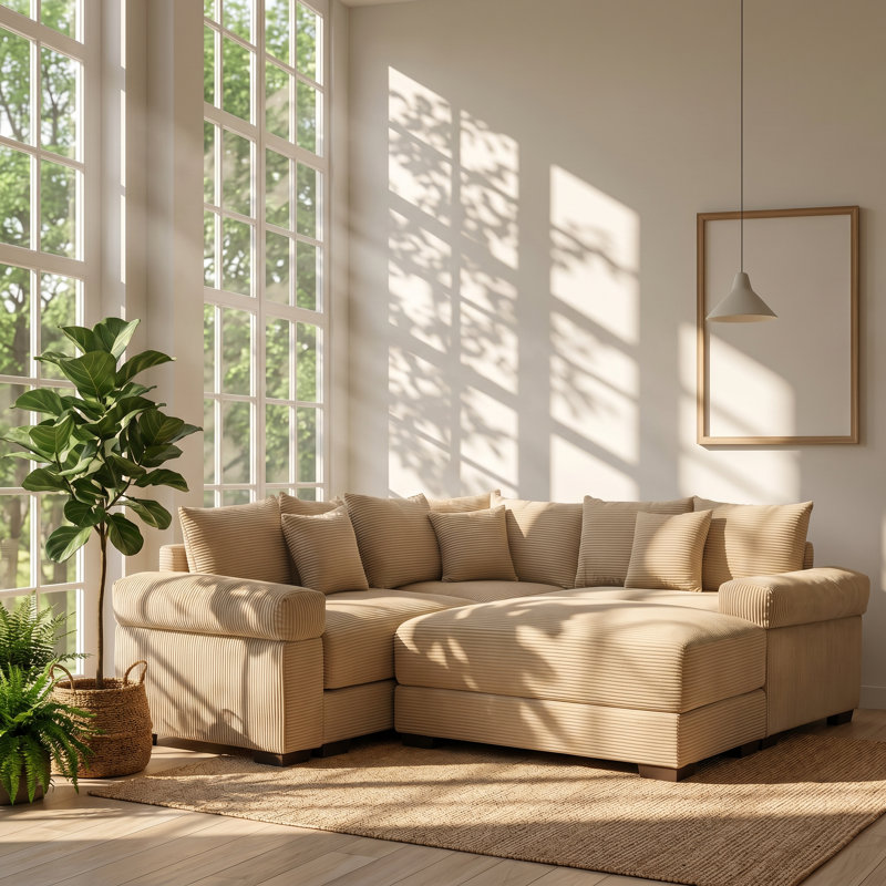 Canapé modulaire en velours côtelé 10 places Cloud l 79,1 po x P 79,1 po x H 34,2 po