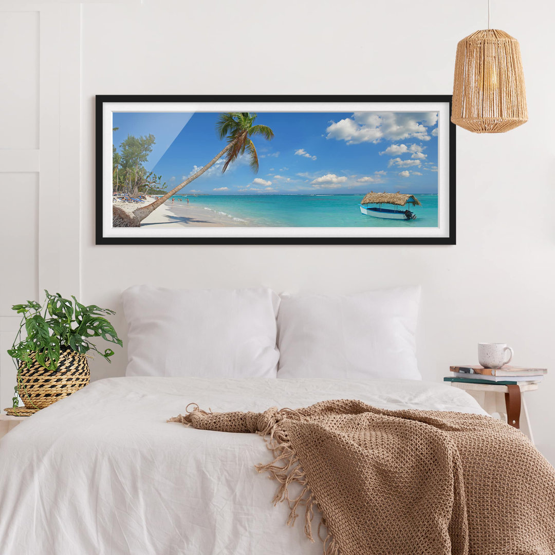 Bild mit Rahmen - Tropischer Strand - Panorama-Landschaft - B