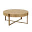 Table basse ronde moderne avec base piédestal robuste, ton de bois naturel, 31,5 po