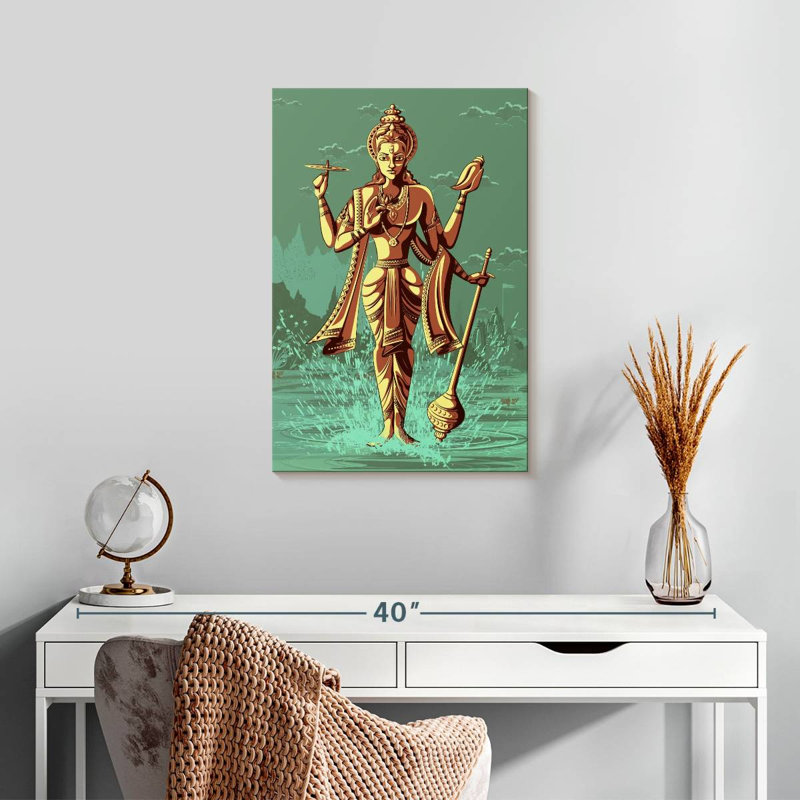 Adella, dieu indou Vishnu, H 24 po x l 16 po