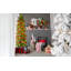 Décoration d'arbre de Noël conique de 5 po de diamètre x 20 po - blanc