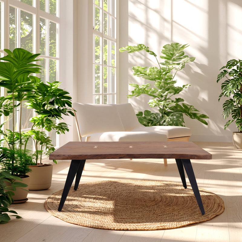 Table basse en bois d'acacia massif l 47,2 po x P 23,6 po x H 17,7 po Ramirez
