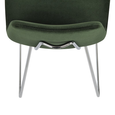 Tabouret de bar et de bar en velours vert Pera HB