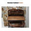 Bureau en bois d'hévéa avec tablettes et 2 tiroirs-496396264