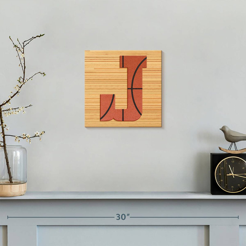 «Basketball J Alphabet» sur toile, H 10 po x l 10 po x P 1,25 po