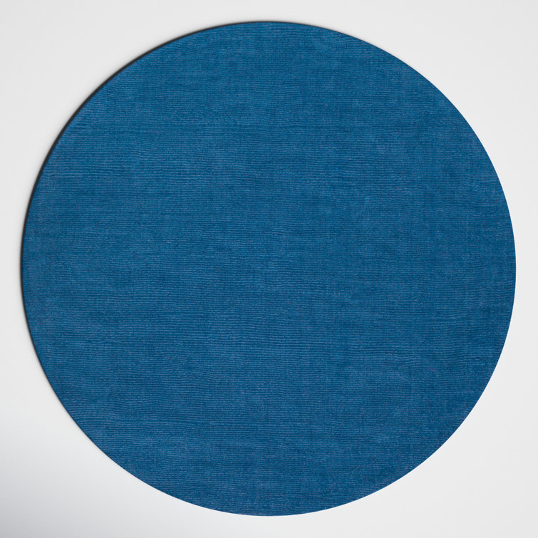 Crowe Handmade Wool Dark Blue Performance  Area Rug