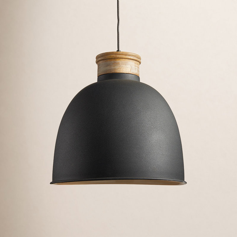 Grand luminaire suspendu en métal noir Frank
