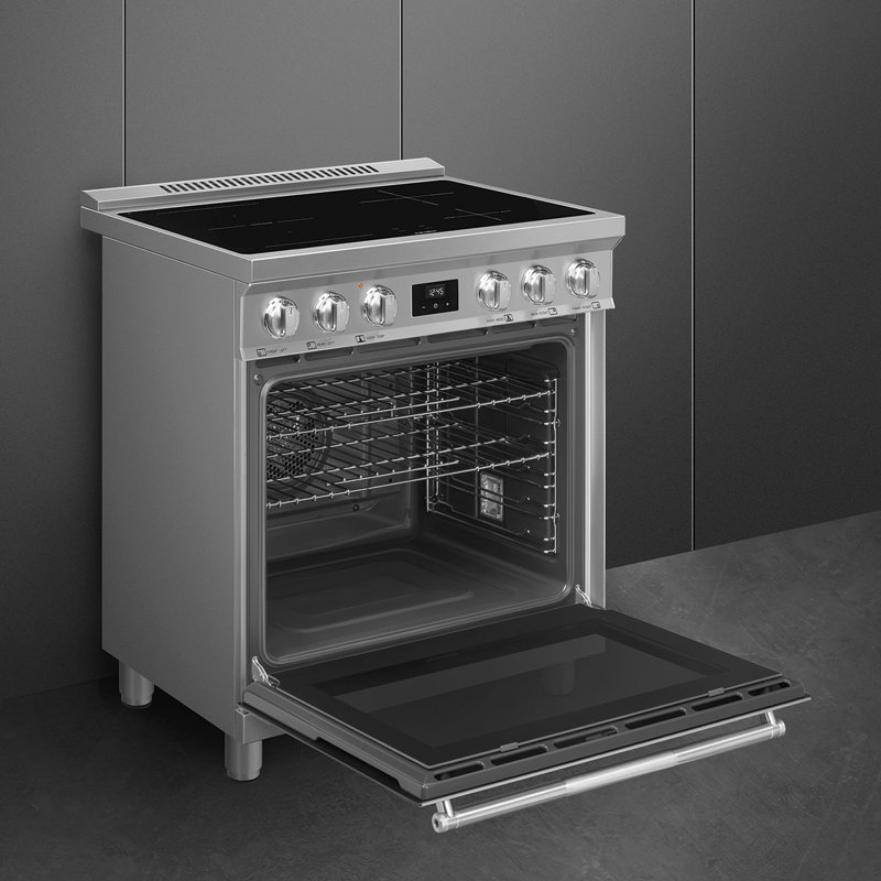 SMEG 30" Professional Induction Range, Electric, Stainless Steel, 5
