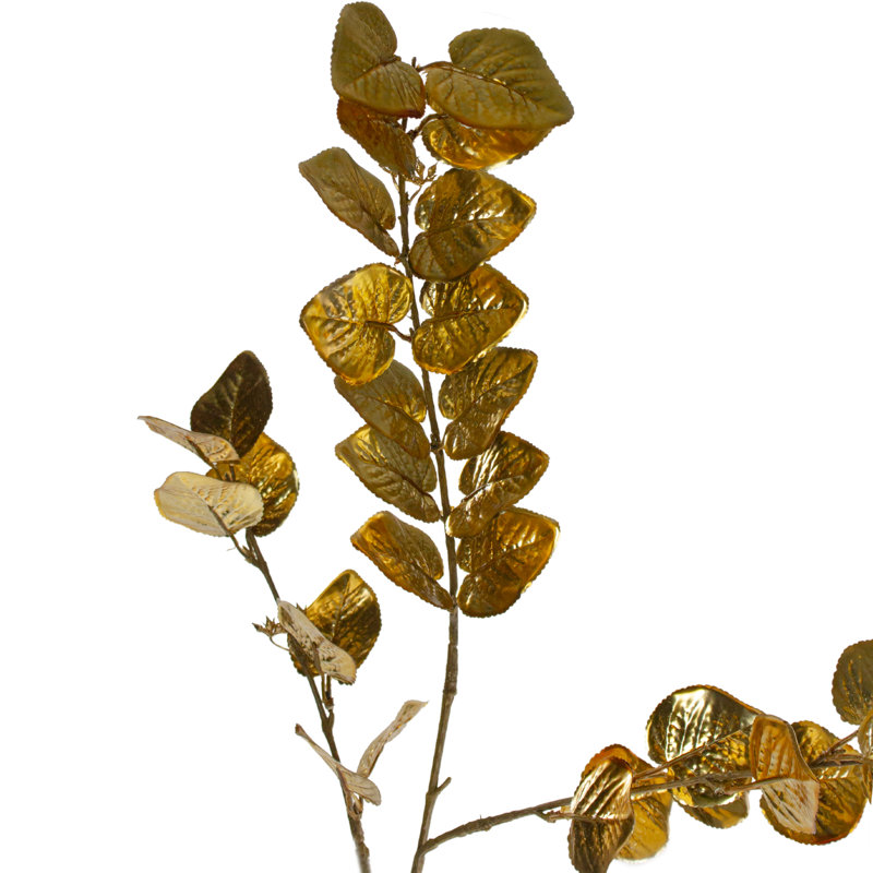 Eucalyptus artificiel de Noël, 34 po, or métallique