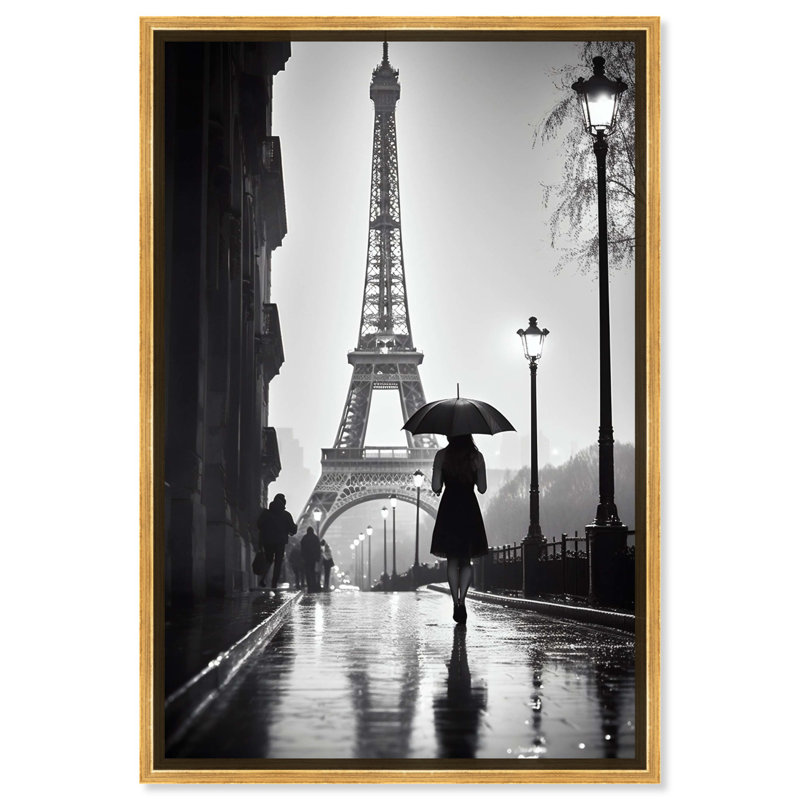 «Stroll In Paris Canvas» par Art Remedy, Cadre doré, H 51 cm x l 76 cm