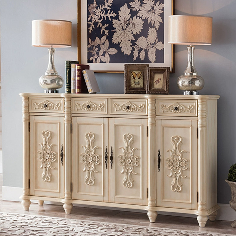 Banc de rangement beige en bois manufacturé, Beige