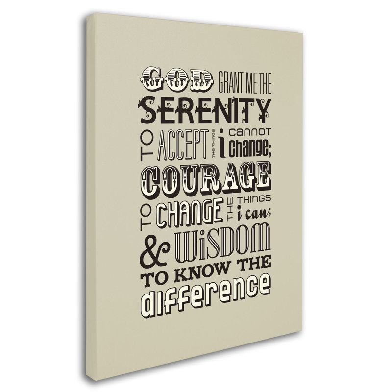 Serenity Prayer Black and Beige Framed Canvas Art